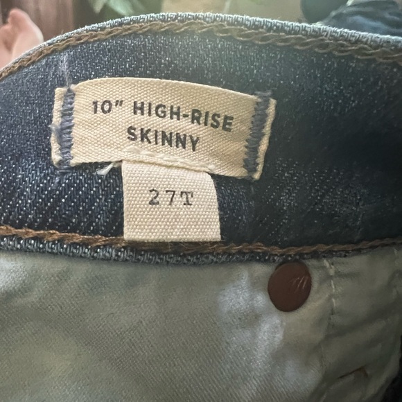 MADEWELL 10” HIGH RISE SKINNY JEANS SIZE 27T MA621 WENDOVER WASH - Picture 7 of 10
